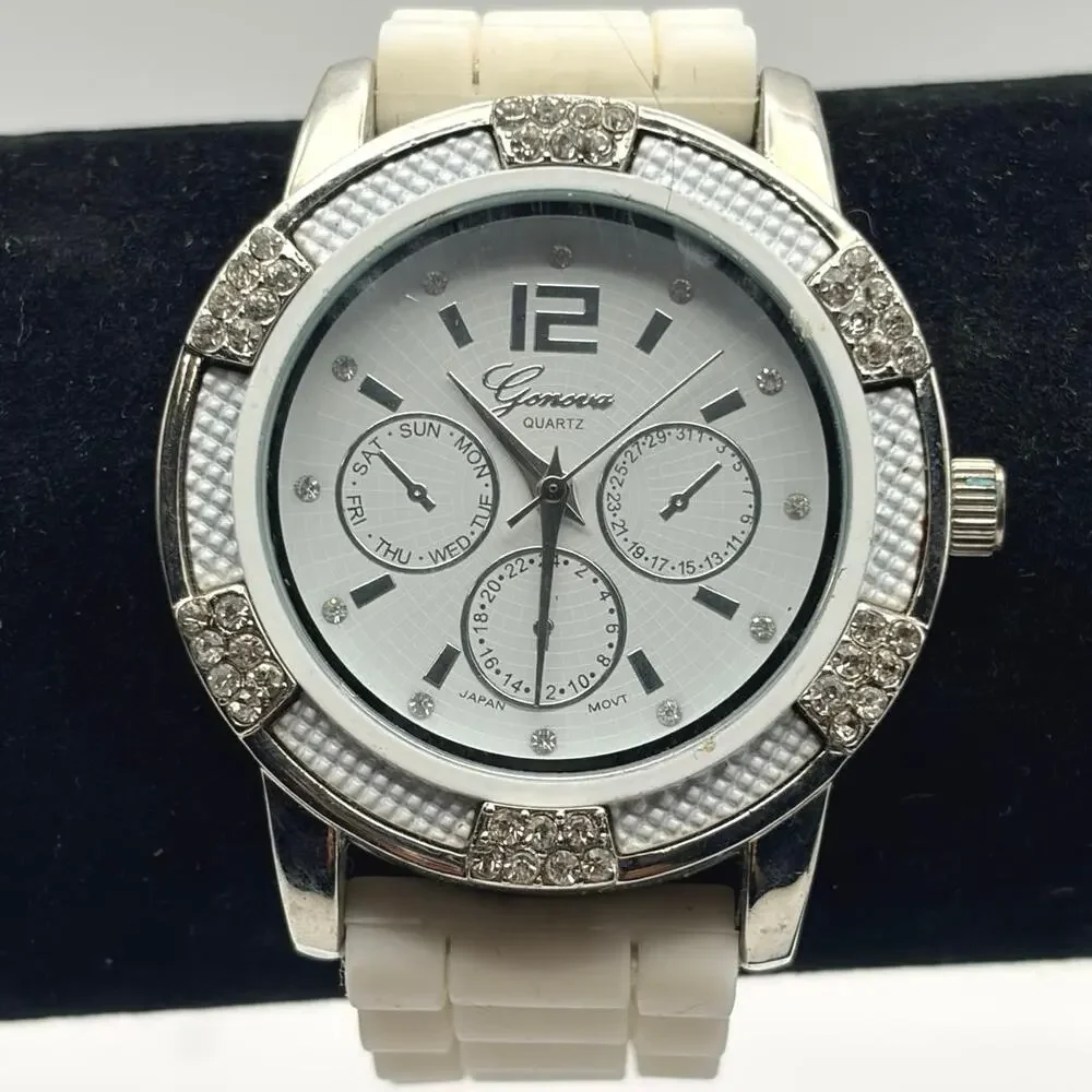 Silver & White Geneva Men’s Watch